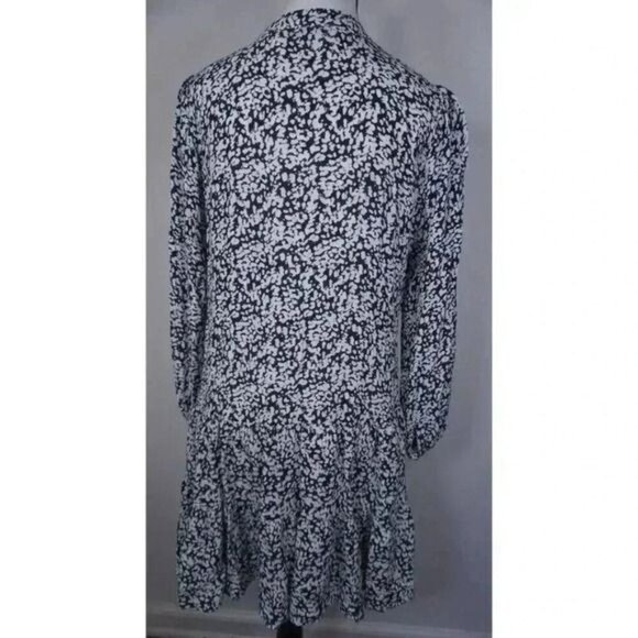 Zara Black & White Abstract Floral Print Long Sleeve Mini Dress - Size S - Picture 10 of 10